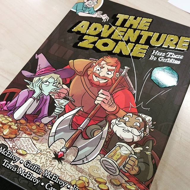 My The Adventure Zone graphic novel arrived!! Cant wait for train ride home from work so i can start reading!! It looks amazing!!! @travismcelroy @justinmcelroy @griffinmcelroy @01firstsecond @careydraws