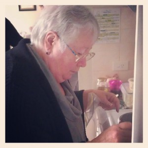 mum helping in the kitchen