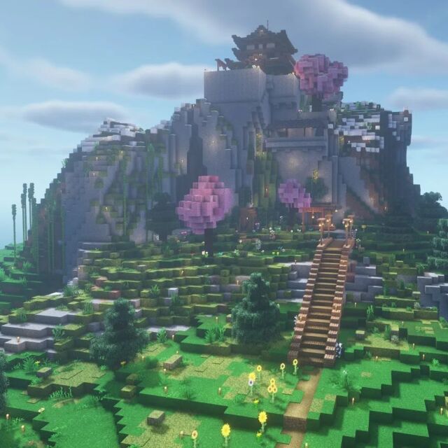 These screengrabs were shared by Trainermoon from Dogcraft and ive 'borrowed' them. Dogcraft had a competition to build towers at the NTN (nether transport network) portals around the world. It was judged this weekend. I didnt win (the winners were amazing) but this is my build. I dont use shaders so i was just happy to see such pretty pictures of my build!! Thanks for the pics Trainer. #minecraft #dogcraft #ntncompetition #asianstyleminecraftbuild